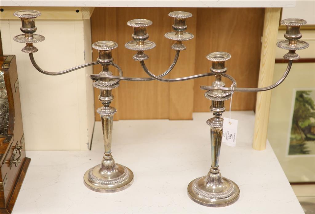 A pair plated candelabra